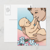 Nieuwe papa en Baby Briefkaart (Voorkant / Achterkant)