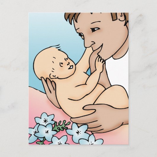 Nieuwe papa en Baby Briefkaart (Voorkant)