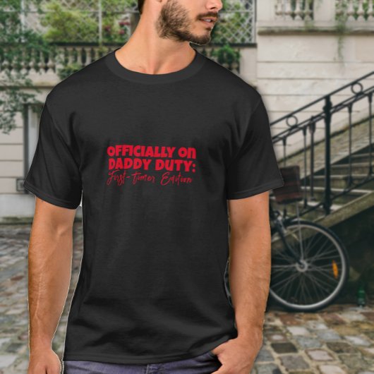Nieuwe Papa Gift Ironische Slogan rode brief T-shirt