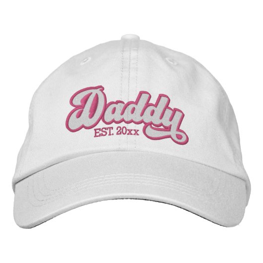 Nieuwe papa opgericht gepersonaliseerd geborduurde pet (Voorkant)