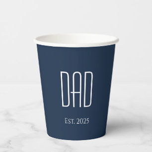 Nieuwe Papa Vaderdag Simple Blue Paper Cups Papieren Bekers