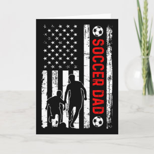 Nieuwe papa wordt snel voetbalpapa retro Amerikaan Kaart