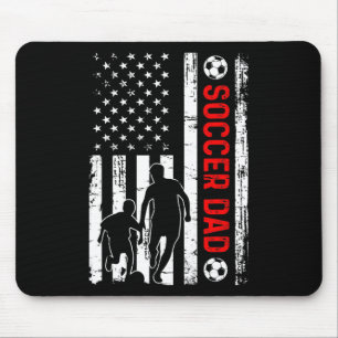 Nieuwe papa wordt snel voetbalpapa Retro Amerikaan Muismat