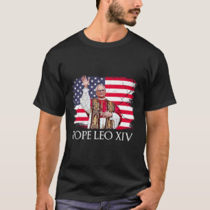 Nieuwe Paus Leo XIV Robert Amerikaanse Vlag T-shirt