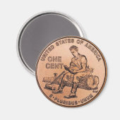 Nieuwe Penny 1 Magneet (Voorkant / Achterkant)