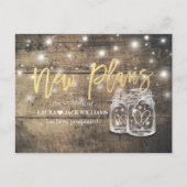 Nieuwe plannen voor het uitstellen van het huwelij aankondigingskaart (Voorkant)