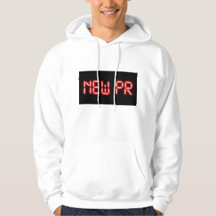 Nieuwe PR hardloopmijlpaal rode neon digitaal effe Hoodie