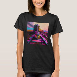 Nieuwe Psychedelia Psychedelische Gitaar Trein T-shirt