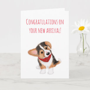 Nieuwe puppy-felicitaties kaart