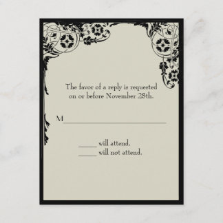 Nieuwe reactiekaart RSVP kaartje