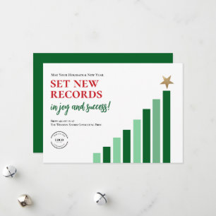 Nieuwe records instellen Kerstboom Chart Corporate Feestdagenkaart
