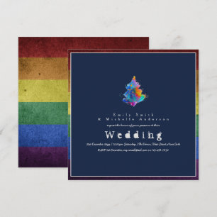 NIEUWE Regenboog Kerstboom LGBT Pride Huwelijk Kaart