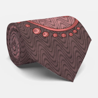 Nieuwe Retro Roze en bruine monogrammen Stropdas