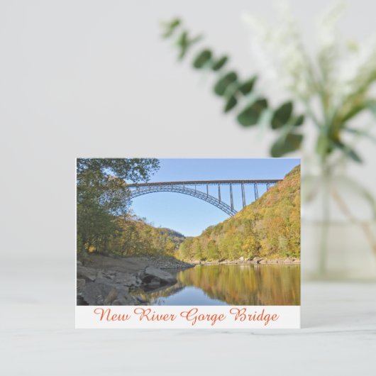 Nieuwe River Gorge Bridge in de Herfst Briefkaart (Staand voorkant)