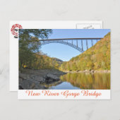 Nieuwe River Gorge Bridge in de Herfst Briefkaart (Voorkant / Achterkant)