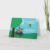Nieuwe rolstoel gefeliciteerd, jongen, vlieger