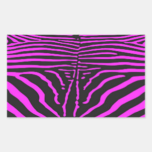Nieuwe roze zwarte zebraprint accessoires - aanpas rechthoekige sticker