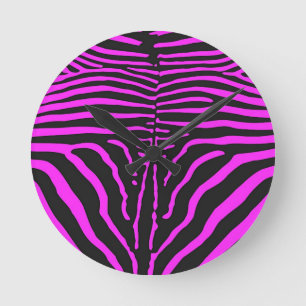Nieuwe roze zwarte zebraprint accessoires - aanpas ronde klok