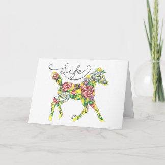 Nieuwe Rozen en vlinders van Life Foal door Sherry Kaart