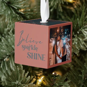 Nieuwe ruimte gelooft Sparkle Shine 3 Foto Kubus Ornament