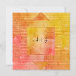 NIEUWE RUSTIC GEEL ORANJE WEDDINVITATIE KAART