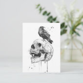 Nieuwe schedel (bw) briefkaart (Staand voorkant)