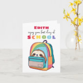 Nieuwe School Starter Kaart Zoon Dochter Leuke lui (Gele Bloem)