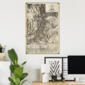 Nieuwe Sectionele en Topografische kaart van Utah Poster (Thuiskantoor)