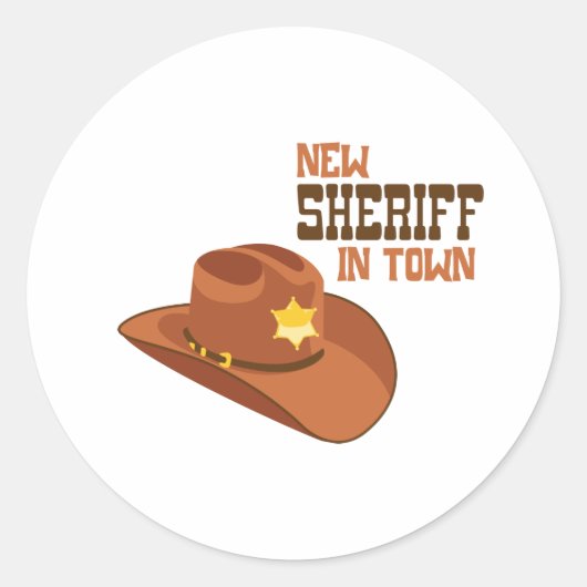Nieuwe sheriff ronde sticker (Voorkant)