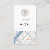 Nieuwe shop locatiekaart business logo minimalist contactkaartje (Voorkant)