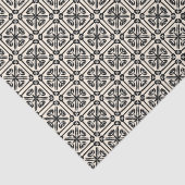 Nieuwe Spaanse Tegel Pattern Black en Cream Tissuepapier (Detail)