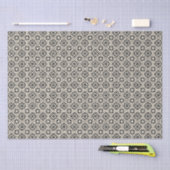 Nieuwe Spaanse Tegel Pattern Black en Cream Tissuepapier (Craft)