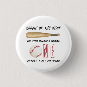 Nieuwe Speler van het Jaar Honkbal 1e Verjaardagsf Ronde Button 3,2 Cm