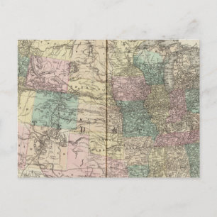 Nieuwe spoorwegkaart van de Verenigde Staten Briefkaart