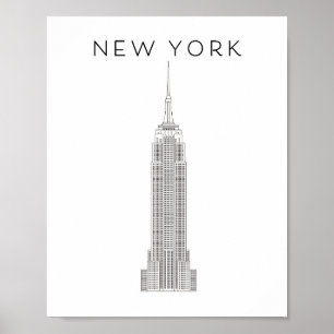 NIEUWE STAAT VAN DE EMPIRE STAAT VAN YORK POSTER