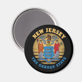 NIEUWE STAATSVLAG VAN JERSEY GARDEN MAGNEET (Voorkant / Achterkant)