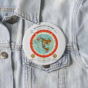 Nieuwe standaardkaart van de wereldvlakte ronde button 4,0 cm