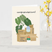 Nieuwe startdozen gefeliciteerd Kaart (Gele Bloem)