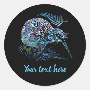  NIEUWE STICKER ZEALAND KIWI PAUA ROUND