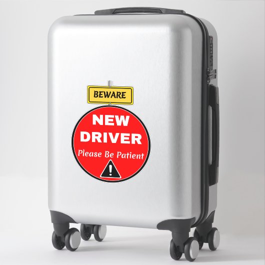 Nieuwe stuurprogrammasignaal beginner - Let op Sticker (Koffer)