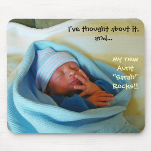 Nieuwe tante Rocks muismatje Nieuwe baby geboorte  Muismat