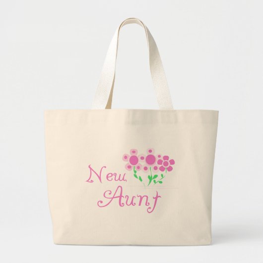 Nieuwe Tante Roze Bloemen Tshirts en Geschenken Grote Tote Bag (Voorkant)