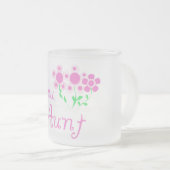 Nieuwe Tante Roze Bloemen Tshirts en Geschenken Matglas Koffiemok (Voorkant rechts)