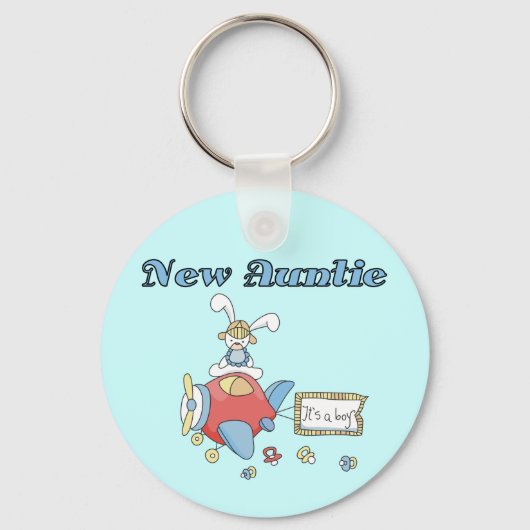 Nieuwe tante - Vliegtuig Tshirts en geschenken Sleutelhanger (Voorkant)