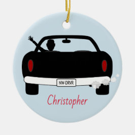 Nieuwe Teenage Boy van de Bestuurder Gepersonalise Keramisch Ornament