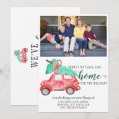 Nieuwe thuis voor de feestdagen rode auto foto ver aankondiging (Voorkant / Achterkant)