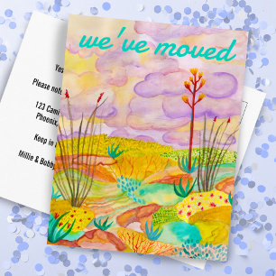 NIEUWE THUIS-woestijndromen Waterverf New Mexico Briefkaart