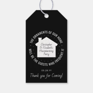 Nieuwe thuisadres zwart-wit cadeaulabel