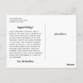 Nieuwe thuisvakantie wijziging adresaankondiging briefkaart (Achterkant)