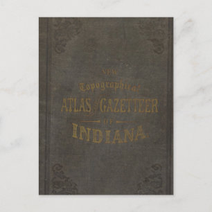 Nieuwe topografische atlas en gazetter van Indiana Briefkaart